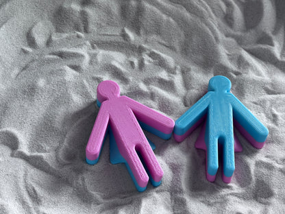 Flippable masculine and feminine figurine