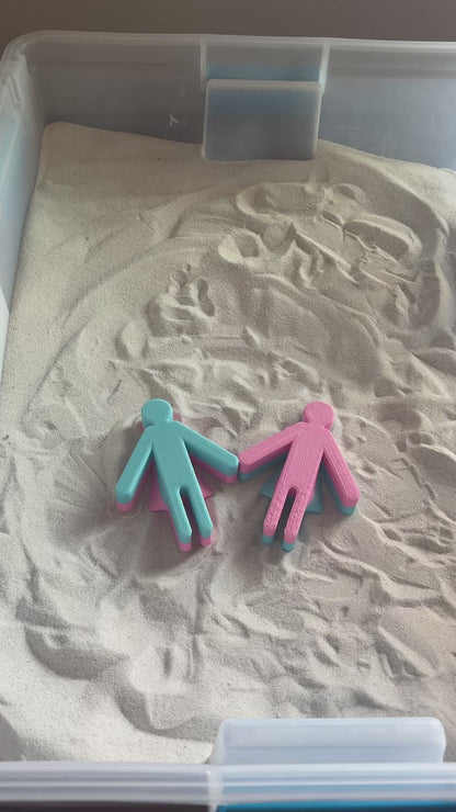 Flippable masculine and feminine figurine