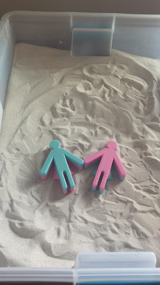 Flippable masculine and feminine figurine